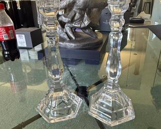 Tiffany and Co Crystal Harcourt Candlesticks