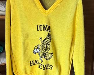 Vintage Iowa Hawkeyes Herky V-Neck Sweater