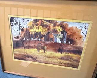 Tim Lynch "Autumn Path" Watercolor Painting