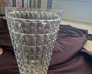 E.O. Brody "Diamond Windsor" Cut Crystal Vase