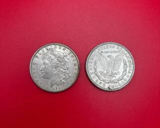 Lot Of 2 1921D 90 Silver Morgan Dollars