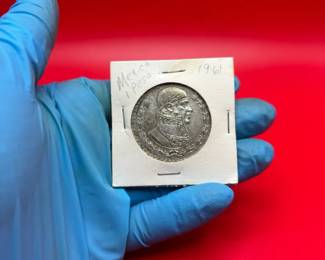 1961 Mexico 1 Peso Silver Coin