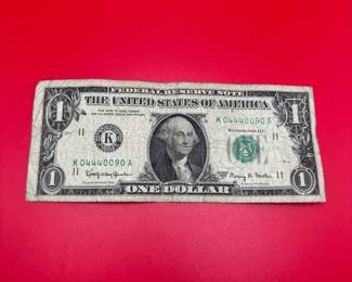 Series 1963 A Trinomial Serial Number $1 Federal Reserve Note