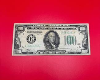 Series Of 1934 C $100 Federal Reserve Note