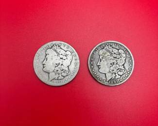 Lot Of 2 1891 90 Silver Morgan Dollars