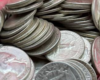 1960s 90 Silver Washington Quarters