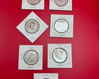 Slabbed 1964 90 Silver Kennedy Half Dollars