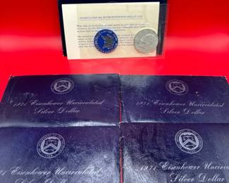 Lot Of 5 1971 40 Silver Uncirculated Eisenhower Dollar Coins
