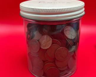 Jar Of Wheat Pennies