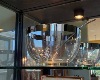Silver Rimmed Salad Bowl