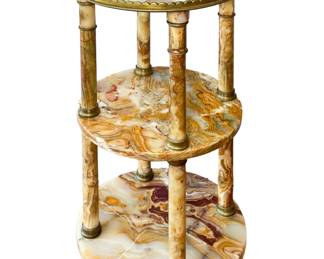 French Onyx Brass Stand A