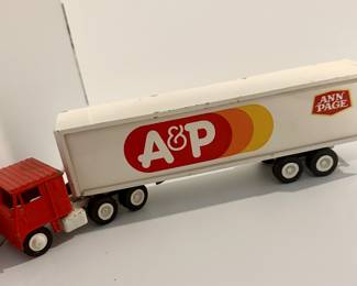 Metal vintage A&P 18 wheeler truck. Minimum bid 7.00
