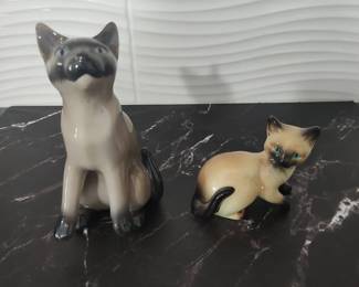 Siamese Cat Porcelain Figurines From Bing  Grondahl and Goebel