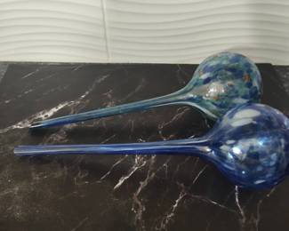 Handblown Glass Aqua Globe Watering Stakes