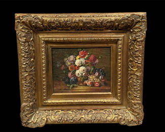Lot 31: Signed Still Life Floral Painting