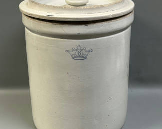 Lot 49: Antique Crown 6 Gallon Crock