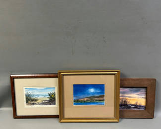 Lot 46: A Group of 3 Pastel and Watercolors