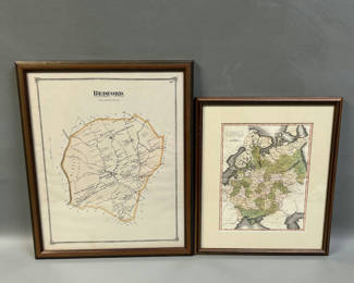 Lot 48: Old Colored Maps, Europe-Russia and Bedford Mass