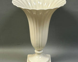 Lot 25: Antique Lenox Green Mark Fluted Vase