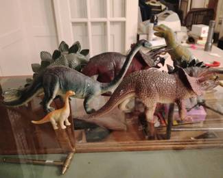 Toy rubber dinosaurs