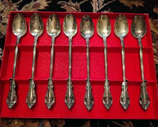silver plated desert spoon set