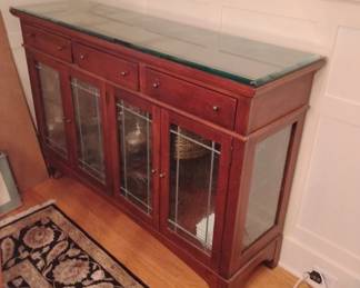 Lexington sideboard with rolled glass leaded doors