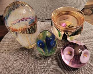 signed art paper weights