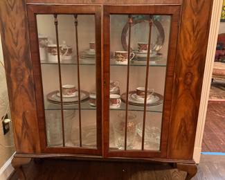 Antique concave glass cabinet 