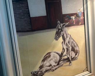 vintage original art, oil on board 