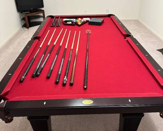 Pool table with accessories