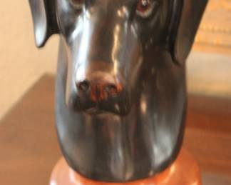carved wood dog 