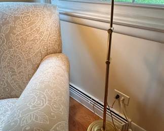 Brass Pharmacy Floor Lamp with Adjustable Height