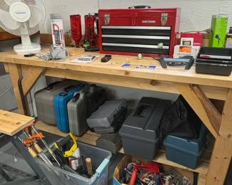 Craftsman Red Metal Toolbox with Assorted Tools