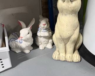 Vintage Ceramic Garden Bunny Figurines