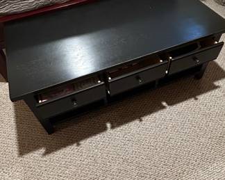 Black IKEA HEMNES TV Stand with Drawers and Shelves second image
