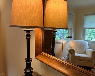 Traditional Dark Bronze Table Lamp with Linen Shade