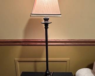 Dark Bronze Table Lamp with Tapered Fabric Shade