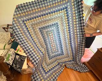 Homemade patchwork quilt queen