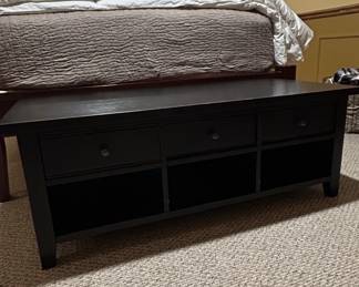 Black IKEA HEMNES TV Stand with Drawers and Shelves