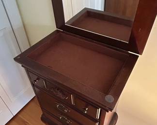Vintage Queen Anne Style Silverware Chest with Mirror second image