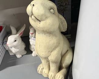 Vintage Ceramic Garden Bunny Figurines second image