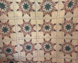 Homemade starburst patchwork quilt king