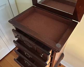 Vintage Queen Anne Style Silverware Chest with Mirror third image