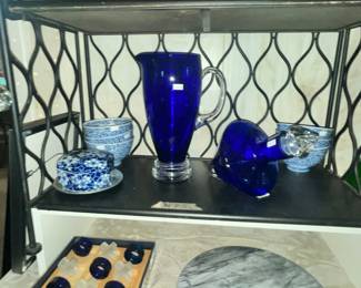 COBALT GLASS PITCHER