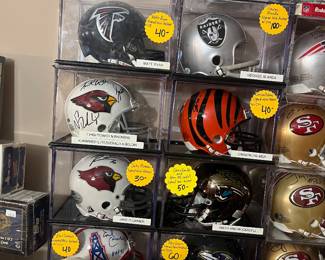 THE MINI HELMETS - ALL SIGNED - MAJORITY HAVE COA