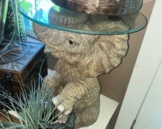 ELEPHANT TABLE w/ GLASS TOP