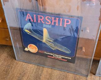 Original Old Vintage - AIRSHIP - Orange LABEL - Fillmore CA