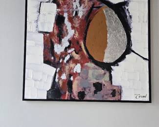 Mid Century Modern abstract, impasto artwork