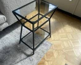 (2) Metal and glass side table 19" x 13" x 24.5" three tier $150 each