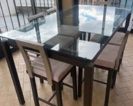Gibo Creations Canada glass top dining table 5' x 3' x 3' $500